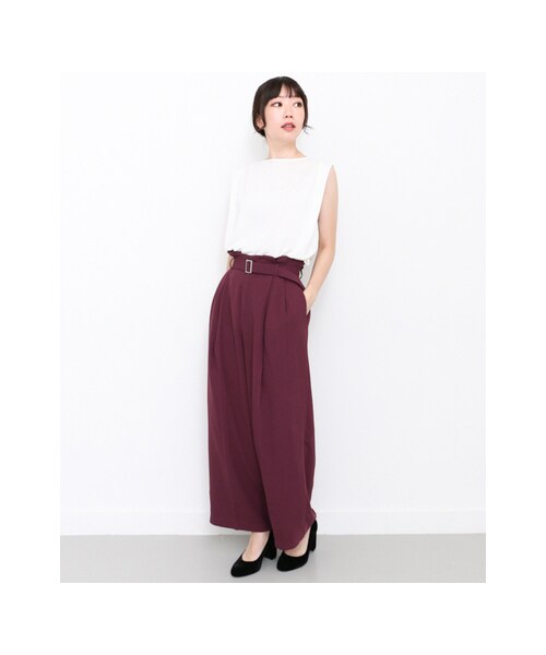 KBF(ケイビーエフ)の「KBF+ ウエストベルトボリュームパンツ(パンツ・レディース・D.PURPLE/BROWNBEIGE/D.NAVY・one)」の7枚目の写真