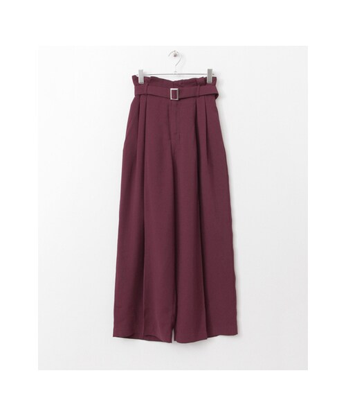 KBF(ケイビーエフ)の「KBF+ ウエストベルトボリュームパンツ(パンツ・レディース・D.PURPLE/BROWNBEIGE/D.NAVY・one)」の1枚目の写真