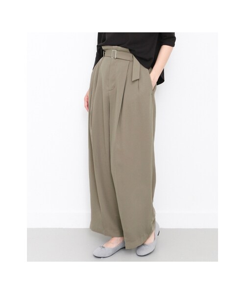 KBF(ケイビーエフ)の「KBF+ ウエストベルトボリュームパンツ(パンツ・レディース・D.PURPLE/BROWNBEIGE/D.NAVY・one)」の8枚目の写真