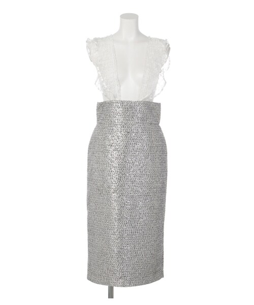 lilLilly（リルリリー）の「レースサスペンダースカート（スカート・レディース・SILVER/BLACK・S/M）」の2枚目の写真