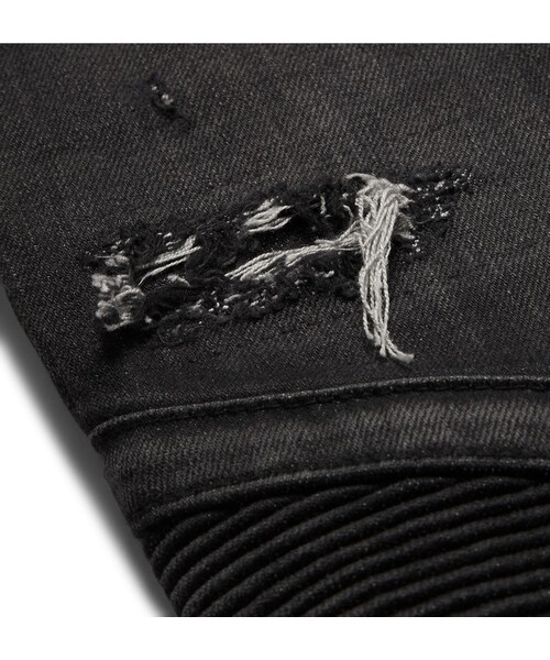 BALMAIN（バルマン）の「Balmain Slim-Fit Distressed Denim Biker Jeans（デニムパンツ・メンズ・Black・30/31/32/33/34/35）」の7枚目の写真