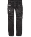 Balmain | Balmain Slim-Fit Distressed Denim Biker Jeans(牛仔褲)