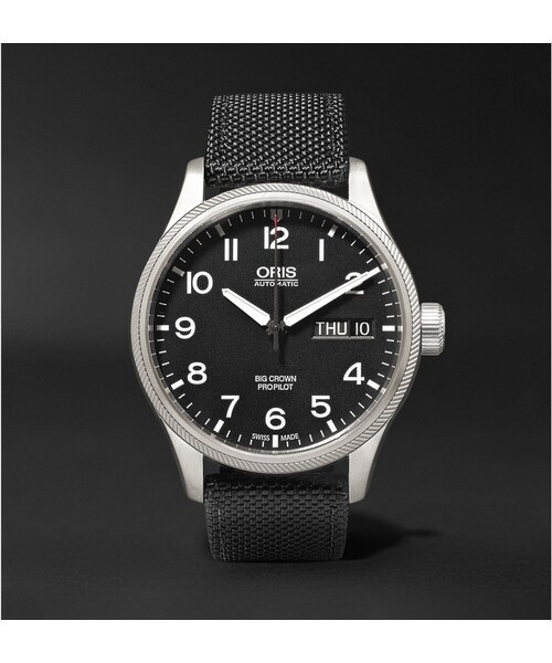 ORIS(オリス)の「Oris Big Crown ProPilot Day-Date Stainless Steel and Canvas Watch(アナログ腕時計・メンズ・Black・One size)」の4枚目の写真