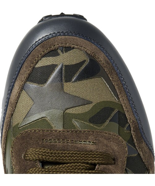VALENTINO(ヴァレンティノ)の「Valentino Rockrunner Camouflage-Print Canvas, Leather and Suede Sneakers(スニーカー・メンズ・Green・EU39/EU40/EU40.5/EU41/EU41.5/EU42/EU42.5/EU43/EU43.5/EU44/EU44.5/EU45/EU46)」の4枚目の写真