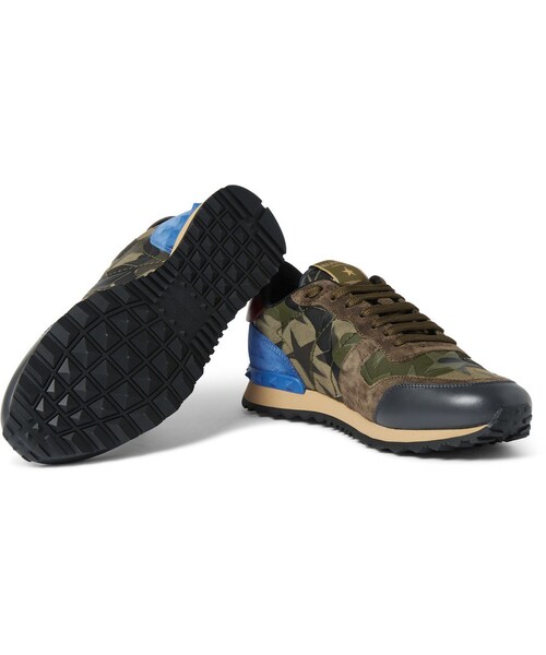 VALENTINO(ヴァレンティノ)の「Valentino Rockrunner Camouflage-Print Canvas, Leather and Suede Sneakers(スニーカー・メンズ・Green・EU39/EU40/EU40.5/EU41/EU41.5/EU42/EU42.5/EU43/EU43.5/EU44/EU44.5/EU45/EU46)」の3枚目の写真