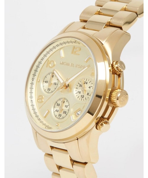 MICHAEL KORS（マイケルコース）の「Michael Kors Runway MK5055 Gold Chronograph Watch（アナログ腕時計・レディース・Gold・One Size）」の4枚目の写真