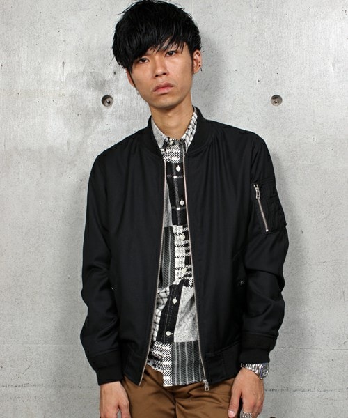 UNION STATION（ユニオンステーション）の「【2016-17AW商品】MA-1　ライトブルゾン（ミリタリージャケット・メンズ・ブラック/グレー/カーキ・S/M/L/LL）」の12枚目の写真