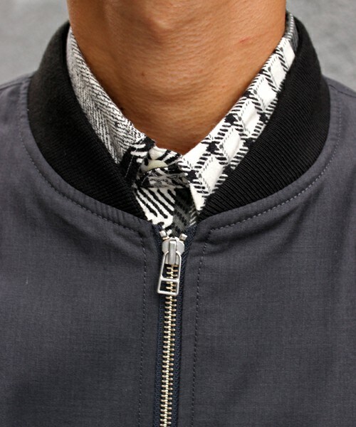 UNION STATION（ユニオンステーション）の「【2016-17AW商品】MA-1　ライトブルゾン（ミリタリージャケット・メンズ・ブラック/グレー/カーキ・S/M/L/LL）」の6枚目の写真