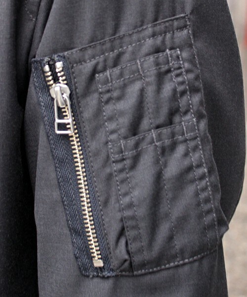 UNION STATION（ユニオンステーション）の「【2016-17AW商品】MA-1　ライトブルゾン（ミリタリージャケット・メンズ・ブラック/グレー/カーキ・S/M/L/LL）」の7枚目の写真