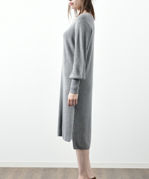 INTERPLANET（インタープラネット）の「バルーンスリーブ畦ワンピース（ワンピース・レディース・グレー/クリーム/オレンジ・FREE）」の7枚目の写真