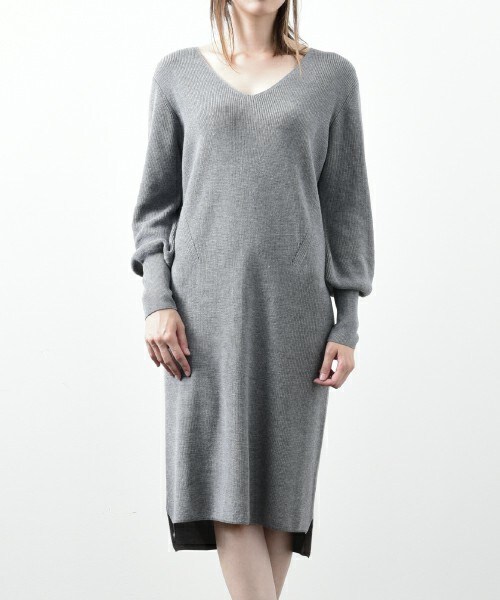 INTERPLANET（インタープラネット）の「バルーンスリーブ畦ワンピース（ワンピース・レディース・グレー/クリーム/オレンジ・FREE）」の6枚目の写真