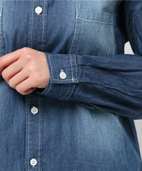 Bou Jeloud（ブージュルード）の「デニムシャツ（シャツ/ブラウス・レディース・ブルー/インディゴブルー・36/38）」の7枚目の写真