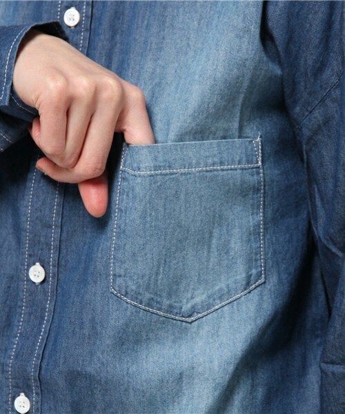 Bou Jeloud（ブージュルード）の「デニムシャツ（シャツ/ブラウス・レディース・ブルー/インディゴブルー・36/38）」の8枚目の写真