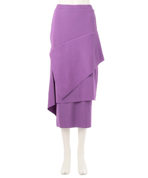 G.V.G.V.(ジーヴィージーヴィー)の「RIBBED JERSEY LAYERED SKIRT(スカート・レディース・BLACK/PINK/PURPLE・XS/S)」の2枚目の写真