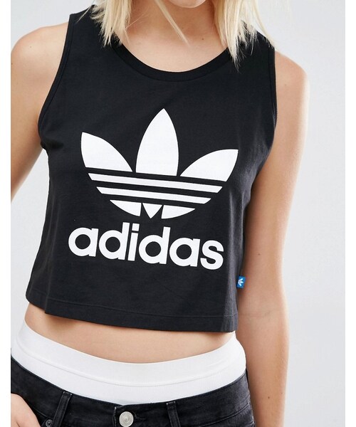 adidas（アディダス）の「Adidas adidas Originals Loose Cropped Tank With Trefoil Logo（Tシャツ/カットソー・レディース・Black・US 12/US 14/US 0/US 4/US 2/US 6/US 8/US 10）」の3枚目の写真