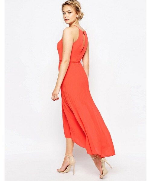 coast pleated maxi dress