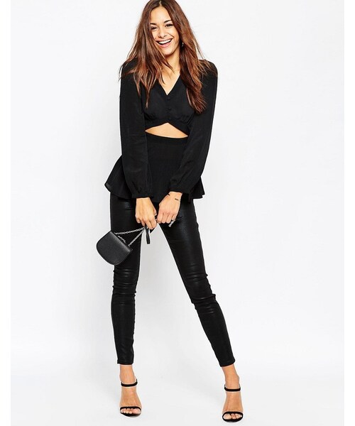 asos(エイソス)の「ASOS Cut Out Wrap Blouse(シャツ/ブラウス・レディース・Black・US 4/US 12/US 8/US 10/US 14/US 2)」の3枚目の写真