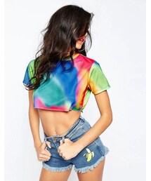 asos | ASOS Super Crop T-Shirt In Spray Wash(Tシャツ/カットソー)