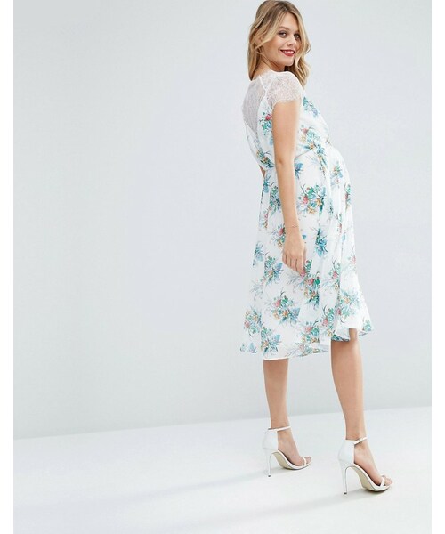 Asos（エイソス）の「ASOS Maternity Kate Lace Midi Dress In Mini Bouquet Floral