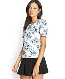 FOREVER 21 | プリーツローズプリントトップ(トップス)