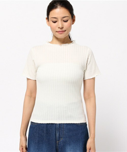 archives（アルシーヴ）の「【店舗限定商品】メローハイネック半袖プルオーバー（Tシャツ/カットソー・レディース・オフホワイト/ブラック/ネイビー・MEDIUM）」の4枚目の写真