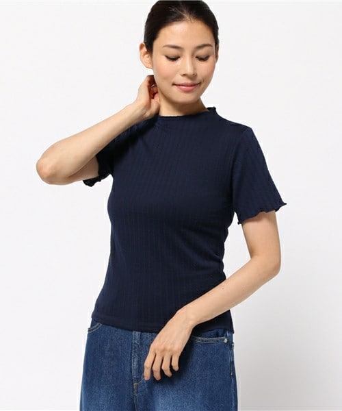 archives（アルシーヴ）の「【店舗限定商品】メローハイネック半袖プルオーバー（Tシャツ/カットソー・レディース・オフホワイト/ブラック/ネイビー・MEDIUM）」の3枚目の写真