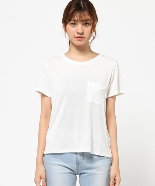 archives（アルシーヴ）の「サンドウォッシュポケT（Tシャツ/カットソー・レディース・オフホワイト/ブラック/カーキ/ワイン・MEDIUM）」の5枚目の写真