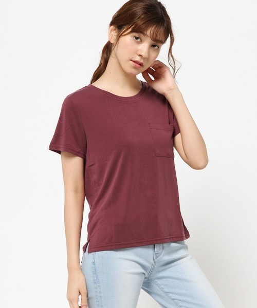archives（アルシーヴ）の「サンドウォッシュポケT（Tシャツ/カットソー・レディース・オフホワイト/ブラック/カーキ/ワイン・MEDIUM）」の4枚目の写真