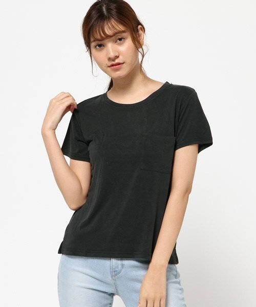 archives（アルシーヴ）の「サンドウォッシュポケT（Tシャツ/カットソー・レディース・オフホワイト/ブラック/カーキ/ワイン・MEDIUM）」の2枚目の写真