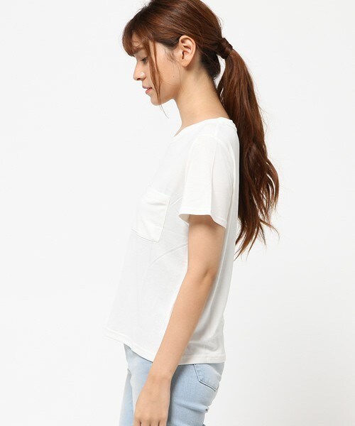 archives（アルシーヴ）の「サンドウォッシュポケT（Tシャツ/カットソー・レディース・オフホワイト/ブラック/カーキ/ワイン・MEDIUM）」の6枚目の写真