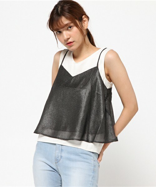 archives（アルシーヴ）の「ラメシフォンキャミ（シャツ/ブラウス・レディース・アイボリー/ブラック/グレー・MEDIUM）」の2枚目の写真