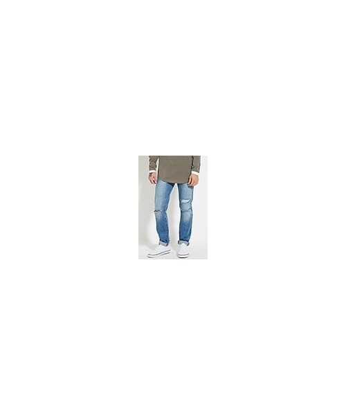 FOREVER 21（フォーエバー トゥエンティーワン）の「ダメージスリムフィットジーンズ（21men_bottom_jeans・メンズ・DENIM WASHED/DARK DENIM・28/30/29/30/30/30/30/32/31/32/32/30/32/32/33/32/34/32）」の3枚目の写真