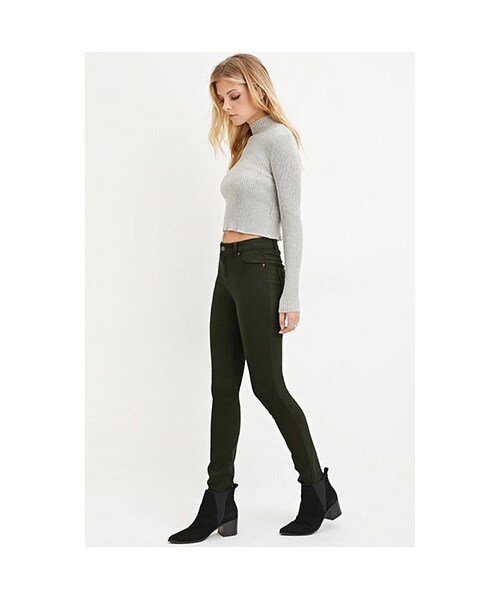 FOREVER 21(フォーエバー トゥエンティーワン)の「クラシックスキニージーンズ(f21_bottom_jeans・レディース・BLACK/BURGUNDY/HUNTER GREEN/WHITE/MAUVE・25/26/24/27/28)」の3枚目の写真