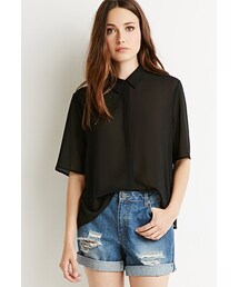 FOREVER 21 | ダメージカフデニムショートパンツ(パンツ)