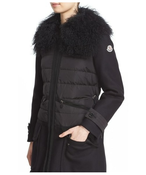 MONCLER（モンクレール）の「Moncler 'Annette' Mixed Media Down Coat