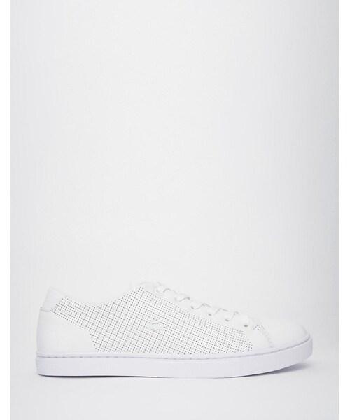 LACOSTE（ラコステ）の「Lacoste Showcourt Lace 1 White Leather Sneakers（スニーカー・レディース・White・US 10）」の2枚目の写真