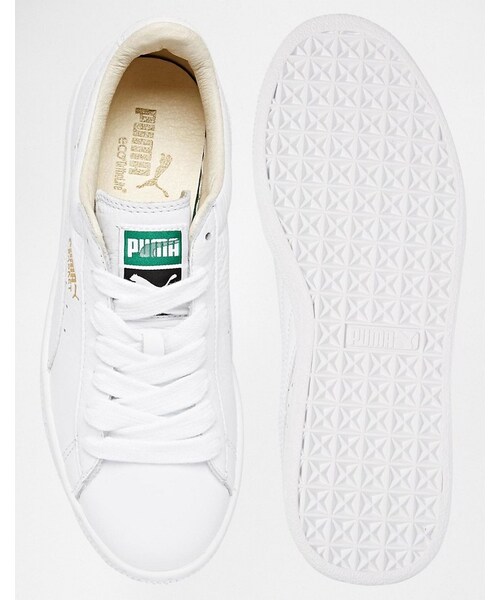 PUMA（プーマ）の「Puma Basket Classic White Sneakers（スニーカー・レディース・White・US 7/US 8/US 10/US 11/US 9）」の2枚目の写真