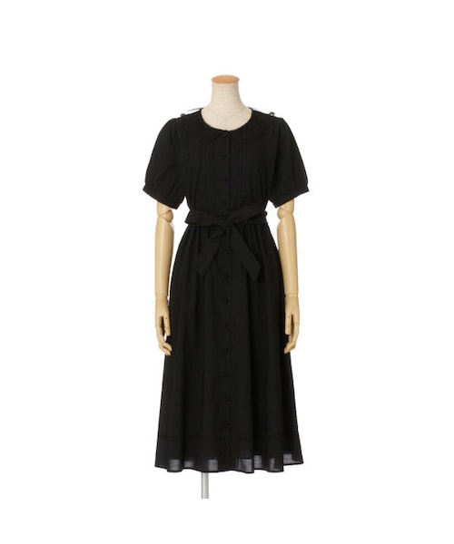 an another angelus（アンアナザーアンジェラス）の「チュール衿ロングシャツワンピース/an another angelus（ワンピース・レディース・その他）」の4枚目の写真