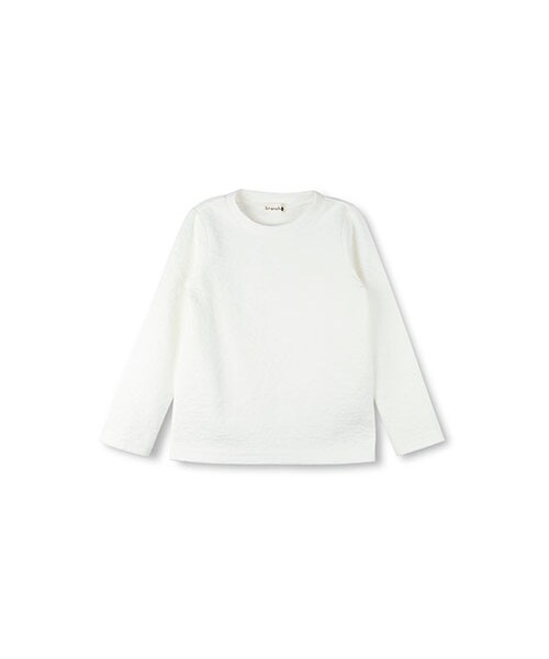 BRANSHES(ブランシェス)の「フクレJQ長袖Tシャツ(Tシャツ/カットソー・キッズ・オフホワイト/ブラック・80~150)」の1枚目の写真