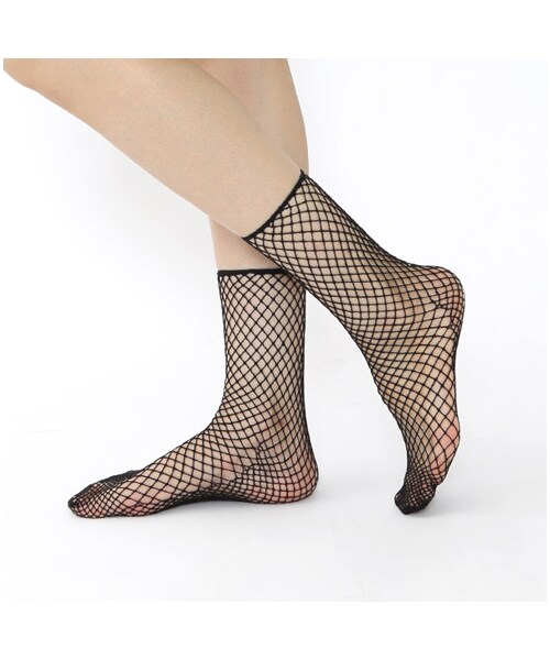 靴下屋（クツシタヤ）の「トーションフィッシュネットショートソックス（ソックス・靴下・レディース・オフホワイト/クロ/グレージュ/ローズピンク/カーキ・22.0～24.0cm）」の8枚目の写真