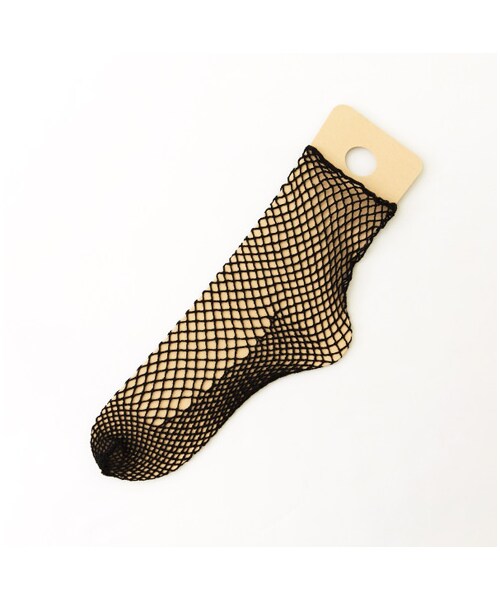 靴下屋（クツシタヤ）の「トーションフィッシュネットショートソックス（ソックス・靴下・レディース・オフホワイト/クロ/グレージュ/ローズピンク/カーキ・22.0～24.0cm）」の2枚目の写真