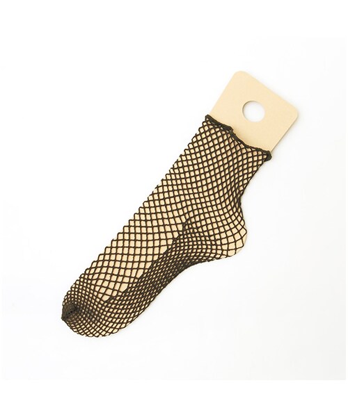 靴下屋（クツシタヤ）の「トーションフィッシュネットショートソックス（ソックス・靴下・レディース・オフホワイト/クロ/グレージュ/ローズピンク/カーキ・22.0～24.0cm）」の4枚目の写真