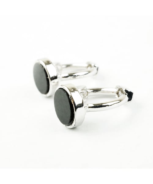 no brand（ノーブランド）の「両耳用（2個セット） サークル オニキス