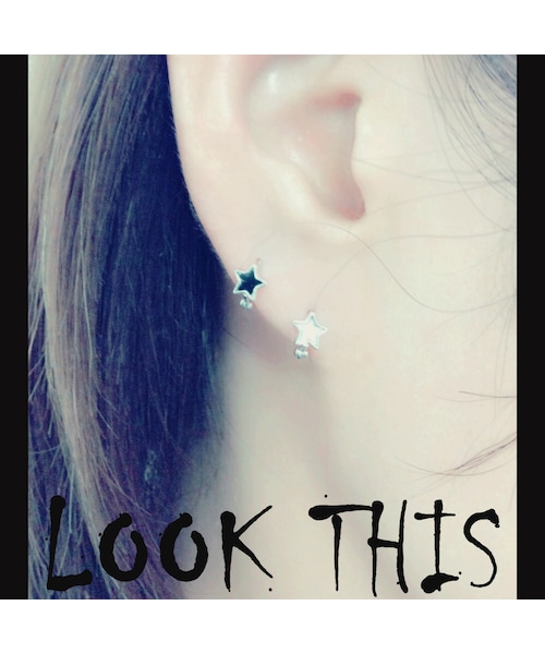 STAR JEWELRY GIRL mini hoop pierced オニキス STAR JEWELRY GIRL mini hoop pierced オニキス STAR JEWELRY GIRL
