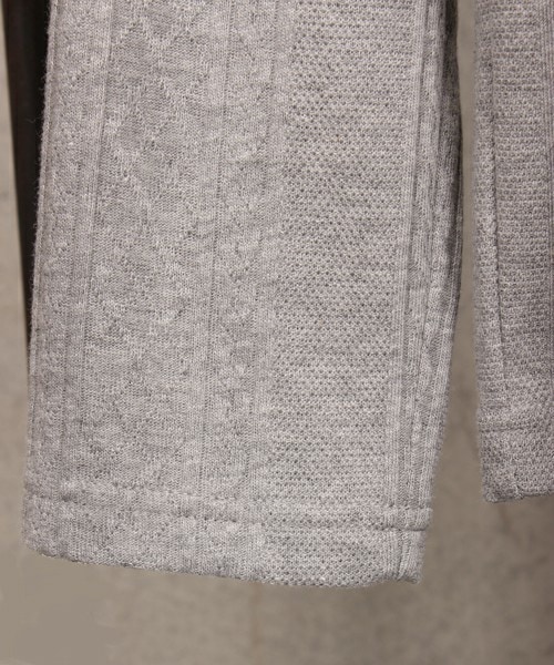 UNION STATION（ユニオンステーション）の「【2016-17AW商品】Aran Knitting Cutsew/アラン編みカットソー（Tシャツ/カットソー・メンズ・ホワイト/トップグレー・S/M/L/LL）」の6枚目の写真