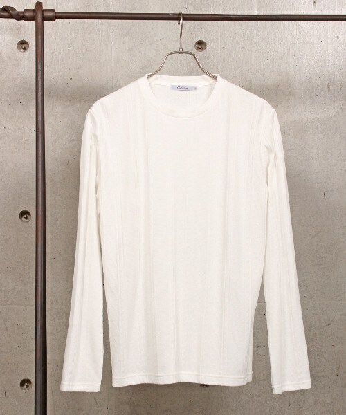 UNION STATION（ユニオンステーション）の「【2016-17AW商品】Aran Knitting Cutsew/アラン編みカットソー（Tシャツ/カットソー・メンズ・ホワイト/トップグレー・S/M/L/LL）」の2枚目の写真