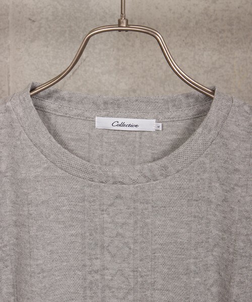 UNION STATION（ユニオンステーション）の「【2016-17AW商品】Aran Knitting Cutsew/アラン編みカットソー（Tシャツ/カットソー・メンズ・ホワイト/トップグレー・S/M/L/LL）」の3枚目の写真