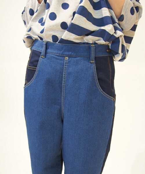 FRAPBOIS(フラボア)の「バイカラーデニム(デニムパンツ・レディース・ブルー/ネイビー・0/1)」の6枚目の写真