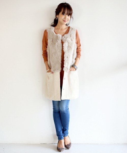 ヴェルメイユ パー イエナ ブークレニットジャガードベスト ジレ