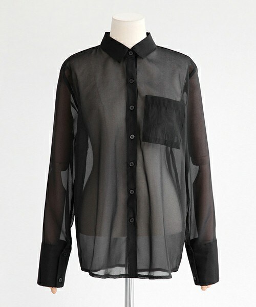 DHOLIC（ディーホリック）の「2COLORSシアーブラウス（シャツ/ブラウス・レディース・アイボリー/ブラック・FREE）」の2枚目の写真